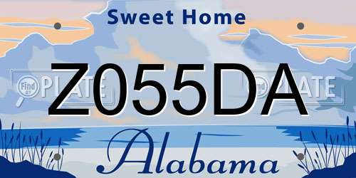 Z055DA Alabama License Plate
