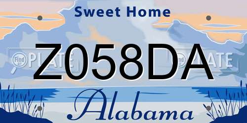 Z058DA Alabama License Plate