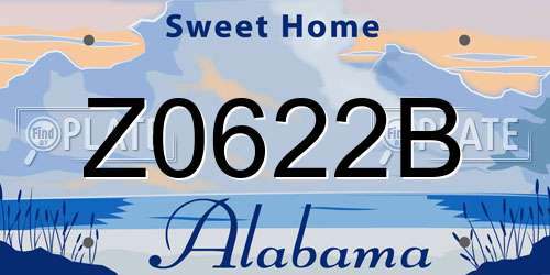 Z0622B Alabama License Plate