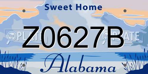 Z0627B Alabama License Plate