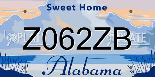 Z062ZB Alabama License Plate