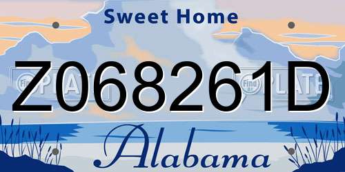 Z068261D Alabama License Plate