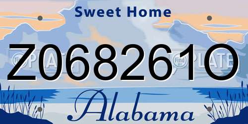Z068261O Alabama License Plate