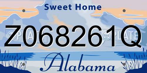 Z068261Q Alabama License Plate