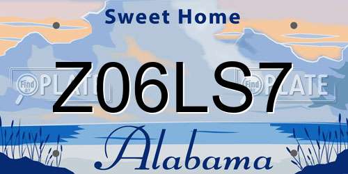 Z06LS7 Alabama License Plate
