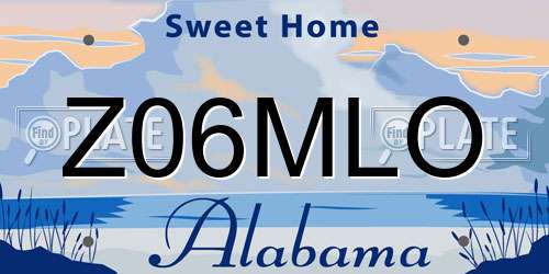 Z06MLO Alabama License Plate