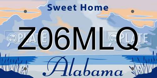 Z06MLQ Alabama License Plate