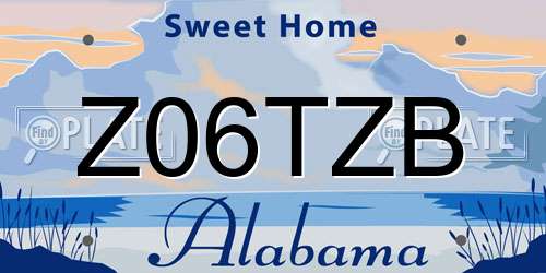Z06TZB Alabama License Plate