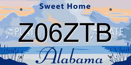 Z06ZTB Alabama License Plate