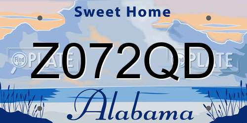 Z072QD Alabama License Plate