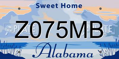 Z075MB Alabama License Plate