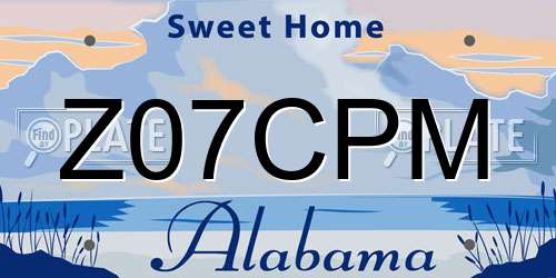Z07CPM Alabama License Plate