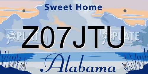 Z07JTU Alabama License Plate