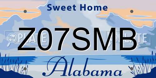 Z07SMB Alabama License Plate
