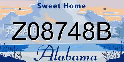 Z08748B Alabama License Plate