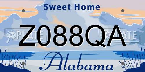 Z088QA Alabama License Plate
