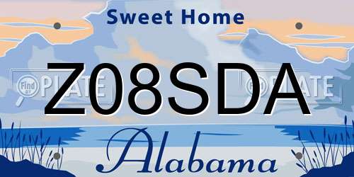 Z08SDA Alabama License Plate