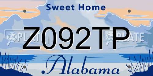 Z092TP Alabama License Plate