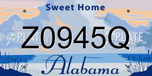 Z0945Q Alabama License Plate