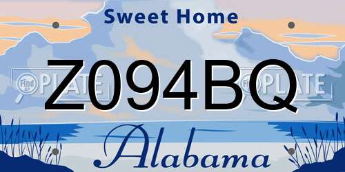 Z094BQ Alabama License Plate