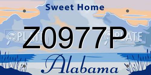 Z0977P Alabama License Plate