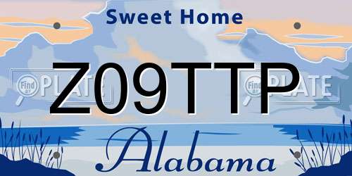 Z09TTP Alabama License Plate