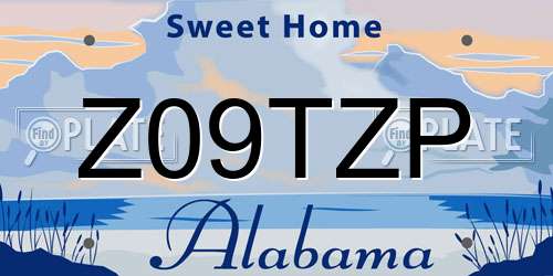 Z09TZP Alabama License Plate