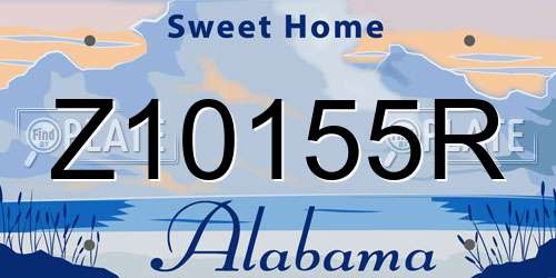 Z10155R Alabama License Plate