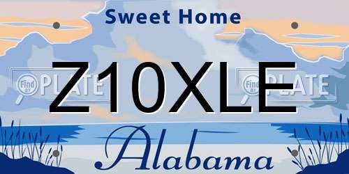 Z10XLE Alabama License Plate