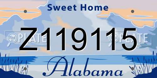 Z119115 Alabama License Plate