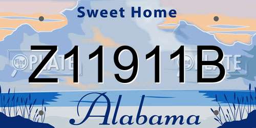Z11911B Alabama License Plate