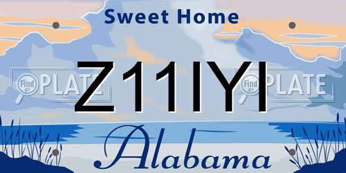 Z11IYI Alabama License Plate