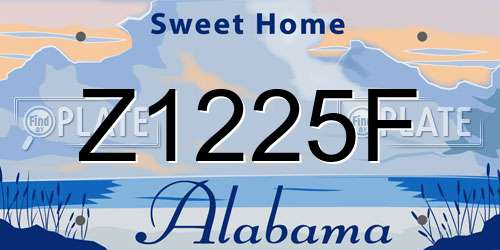 Z1225F Alabama License Plate
