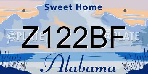 Z122BF Alabama License Plate