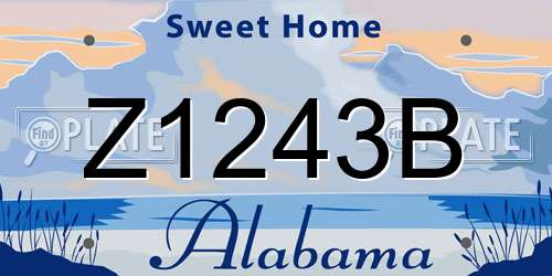 Z1243B Alabama License Plate