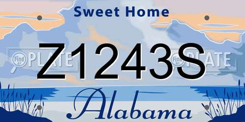 Z1243S Alabama License Plate