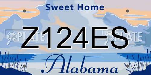 Z124ES Alabama License Plate