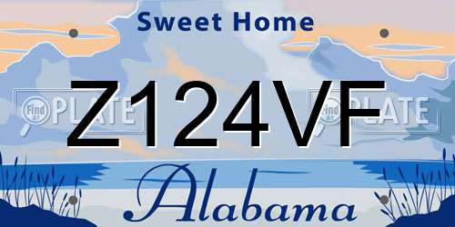 Z124VF Alabama License Plate