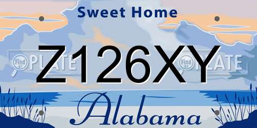 Z126XY Alabama License Plate