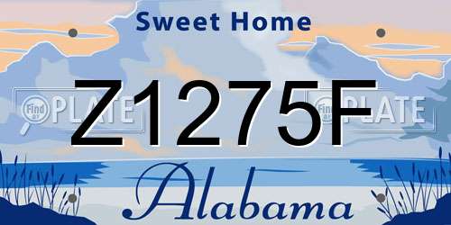 Z1275F Alabama License Plate