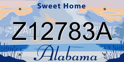 Z12783A Alabama License Plate
