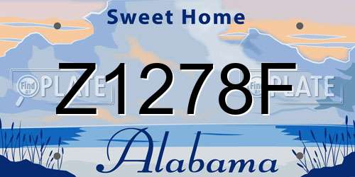 Z1278F Alabama License Plate