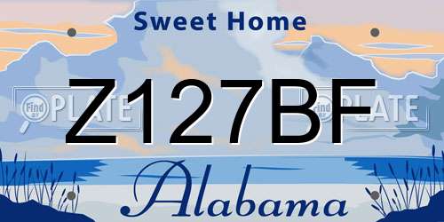 Z127BF Alabama License Plate