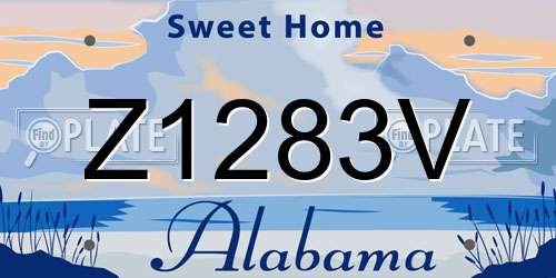 Z1283V Alabama License Plate
