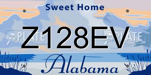 Z128EV Alabama License Plate