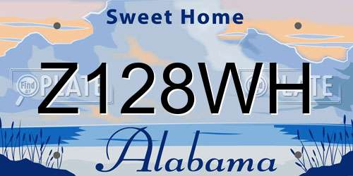Z128WH Alabama License Plate