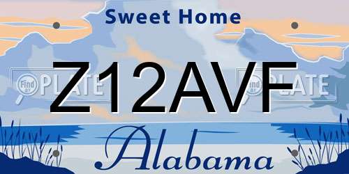 Z12AVF Alabama License Plate