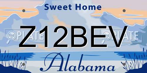 Z12BEV Alabama License Plate