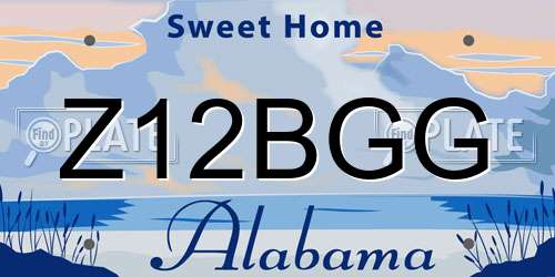 Z12BGG Alabama License Plate