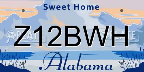 Z12BWH Alabama License Plate